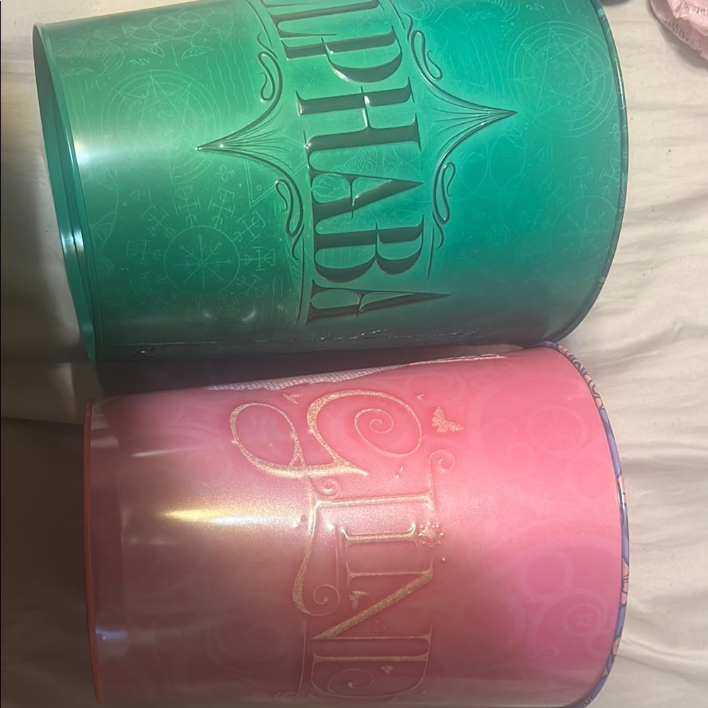 Green and Pink Wicked Storage Bins